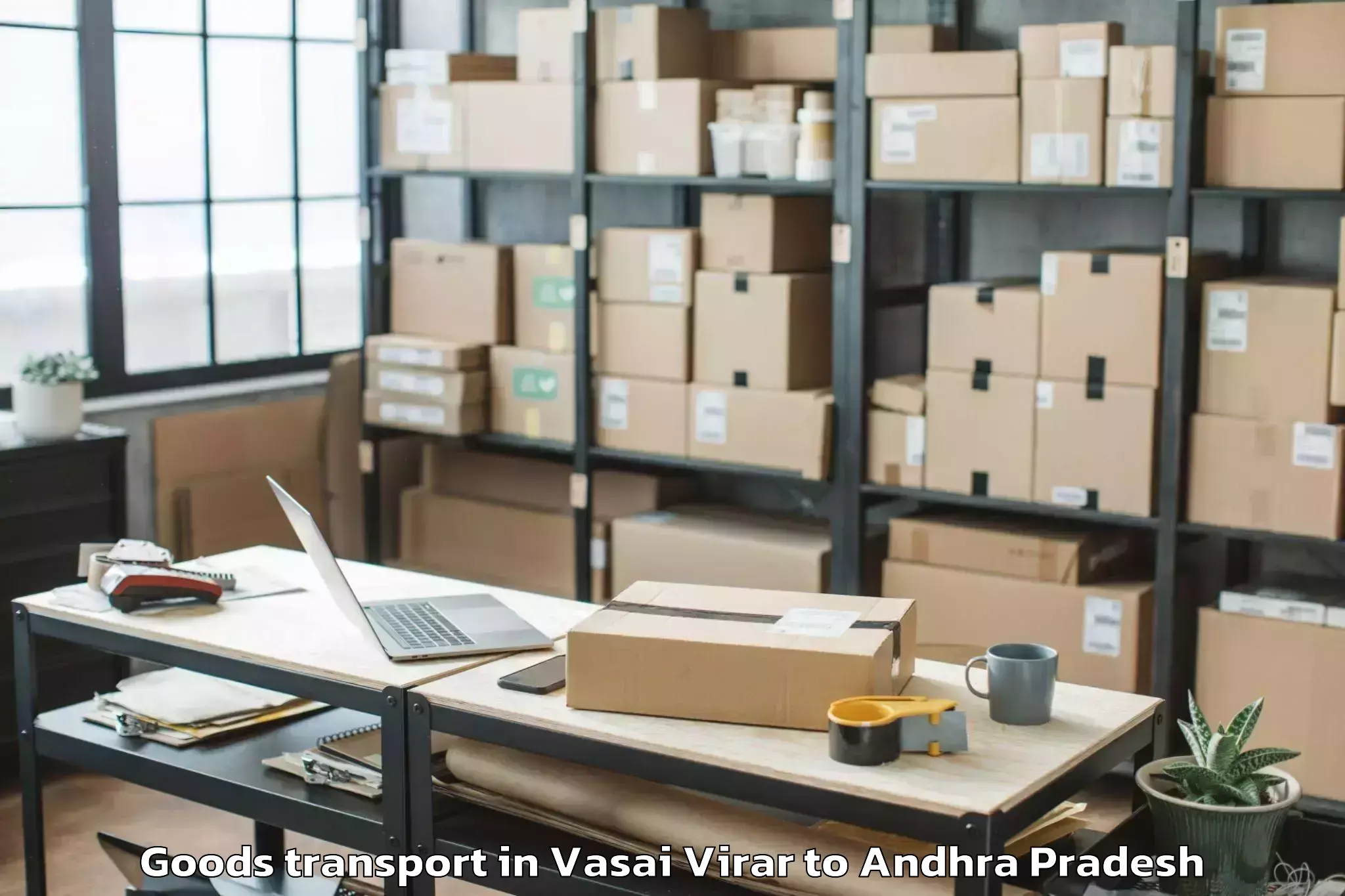 Book Vasai Virar to Nellimarla Goods Transport Online